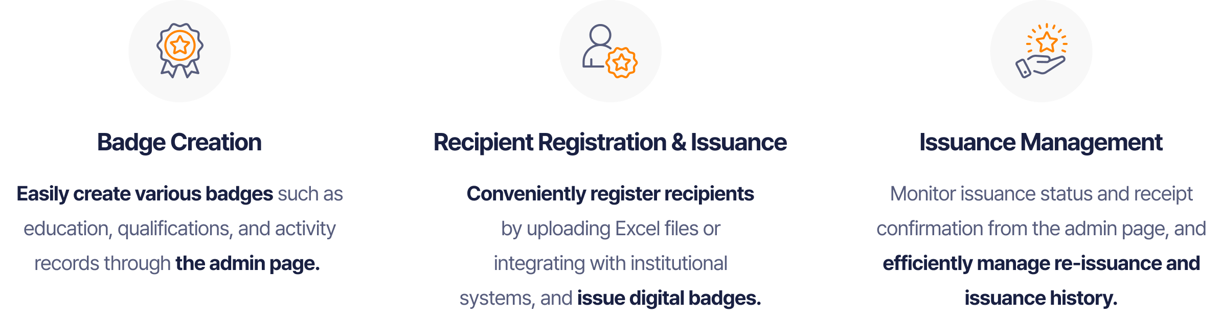 Key features of the OmniOne Badge platform